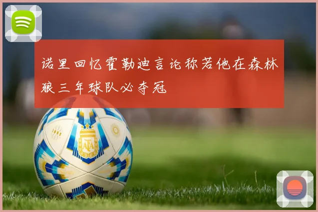 诺里回忆霍勒迪言论称若他在森林狼三年球队必夺冠