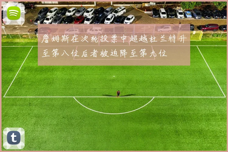 詹姆斯在次轮投票中超越杜兰特升至第八位后者被迫降至第九位